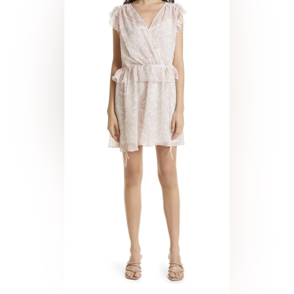 Ted Baker Evelyna Textured Leaf Print Georgette Dress Size 5 (XL)